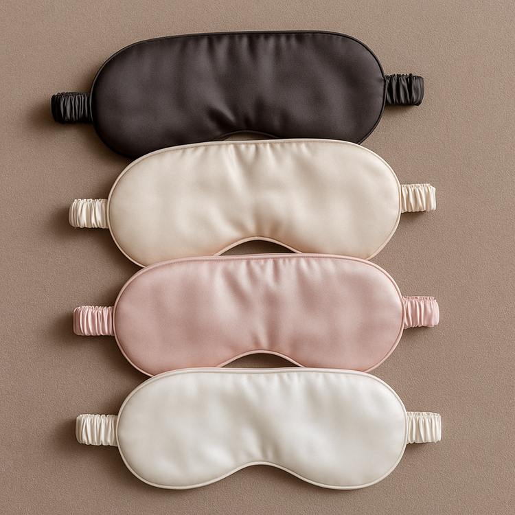 «چشمبندهای ساتن لطیف، سبک و بدون فشار؛ لمس نرمی که خواب عمیقتر و آرامتر میسازد. انتخابی عالی برای یک شب راحت.»